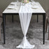ICOSHOW 2 Pieces 10ft White Chiffon Table Runners 29 x 120 Inches Sheer Romantic Wedding Party Runner for Bridal Shower Baby Shower, Birthday Party