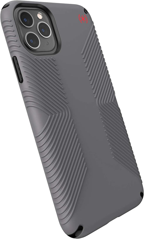 Speck Products Presidio2 Grip Case, Compatible with iPhone 11 PRO Max, Graphite Grey/Cathedral Grey/Black/Blood Red