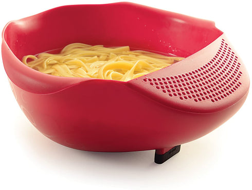 Norpro NOR-2176 Serving Bowl with Strainer , Red