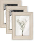 Shampsen 5x7 Picture Frames 3 Pack Beige Wood Grain Rustic Scandi Picture Frames Collage Wall Decor Gift for Birthday, Anniversary, Mother's Day