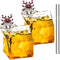 Milk Carton Glass Container 12 Ounce Set of 2 Cocktail Glasses Clear Milk Carton Cups Mini Creamer Pitcher Hand-Blown Box for Cocktail Milk Juice Coffee Hot Water Glassware Gift