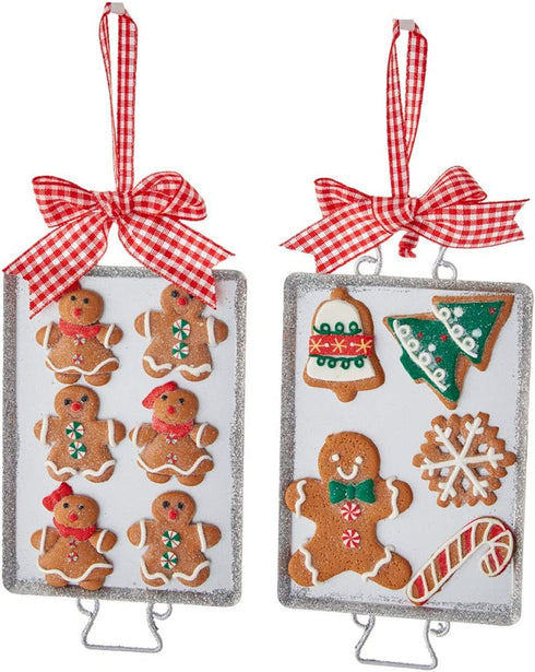 Kurt Adler 6" Metal Cookie Tray with Gingerbread Ornament - 2A