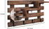 Efonow Wood Wall-Mounted 3-Tiered Stair Shelf with 6 Key Hooks and A Floating Shelf Rustic Home Decor for Entryway Carbonized Black