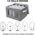 Stemware Storage Box with dividers, China Storage Containers Wine Glass Storage Containers with Lids and handles, Holds 12 Wine Glasses or Crystal Glassware (Grey)