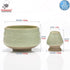 TEANAGOO Chawan Matcha Tea Bowl and Matcha Whisk Rest, Chasen Holder MB-6, 18OZ / 510 ML, Matte Light Green with Black Seam, 2 pcs/Boxes.Handle Mixing Wisk Stand, Match Sifter Whisker Handmade Brush