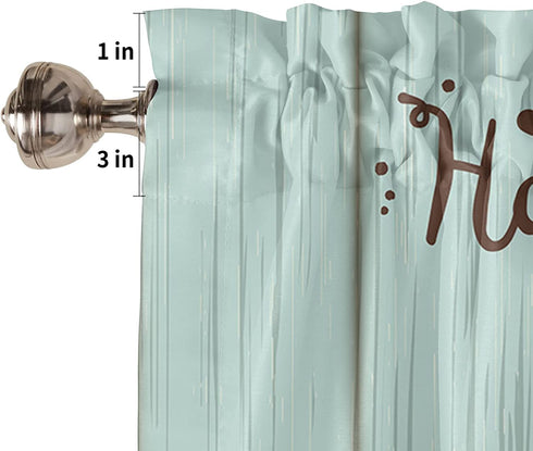 1PC Happy Easter Eggs Window Treatment Valance for Kitchens, Bathrooms, Decorative Rod Pocket Curtain Valance Short Winow Valance Curtains, 52" W x 18" L, Funny Rabbit Wooden Planks