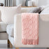LUCIAN Knitted Throw Blankets Pink, Decorative Textured Cozy Throw, Lightweight Woven Blanket with Tassels for Couch, Bed, Sofa,Travel 50"*60",Suitable for Women Men and Kids
