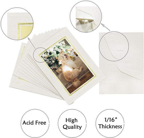 Golden State Art, Pack of 25, 4x6 Paper Picture Frames with Easel, Paper Photo Frame Cards, DIY Cardboard Photo Frame(Ivory, 4x6, 25-Pack)