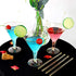 Liacere 24 Pack Gold Glitter Plastic Martini Glasses - 6.25oz Disposable Cocktail Glasses - Plastic Margarita Glasses Perfect for Wedding & Party