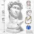 BOYOWO David Statue Greek Bust Face Vase Head Planter Roman Cute Room Decor Aesthetic Dark Academia Room Decor Bookshelf Sculpture Coquette Room Decor 6'' White Resin no Flower