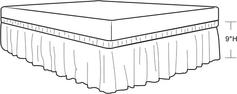 Biscaynebay Wrap Around Bed Skirts for King & Cal King Beds Extra Short Drop of 9", Silver Grey Elastic Dust Ruffles Easy Fit Wrinkle & Fade Resistant Silky Luxurious Fabric Solid Machine Washable