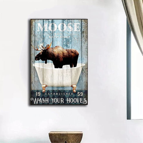 Moose Wall Art on Canvas Abstract Canvas Wall Art for Living Room Bedroom Wall Decor Modern Artwork for Home Decorations 16x24inch(40x60cm)