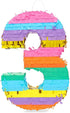 Small Rainbow Pinata Number 3 for Kids 3rd Birthday Party (11.4 x 16.5 x 3 In)