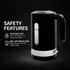 Ovente Electric Hot Water Kettle 1.8 Liter with Prontofill Lid 1500 Watt BPA-Free Portable Countertop Tea Coffee Maker Fast Heating Element with Auto Shut-Off and Boil Dry Protection Black KP413B