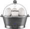 Chefman Electric Egg Cooker Boiler, Rapid Egg-Maker & Poacher, Food & Vegetable Steamer, Quickly Makes 6 Eggs, Hard, Medium or Soft Boiled, Poaching/Omelet Tray Included, Ready Signal, BPA-Free, Grey