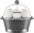 Chefman Electric Egg Cooker Boiler, Rapid Egg-Maker & Poacher, Food & Vegetable Steamer, Quickly Makes 6 Eggs, Hard, Medium or Soft Boiled, Poaching/Omelet Tray Included, Ready Signal, BPA-Free, Grey