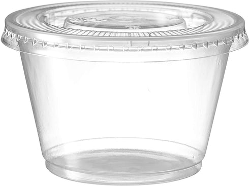 Zeml Portion Cups with Lids ( 4 Ounces, 200 Pack) | Disposable Plastic Cups for Meal Prep, Portion Control, Salad Dressing, Jello Shots, Slime & Medicine | Premium Small Plastic Condiment Container