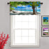 Shrahala Tropical Beach Palm Tree Kitchen Valances Half Window Curtain, Summer Holiday Beach Palm Trees Blue Kitchen Valance for Window Ink Printing Kitchen Valances for Kitchen Decor 52x18 inch