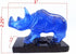 Feng Shui Blue Double Horns Rhinocero Home Office Statue Figurine Gift- Anti Burglary