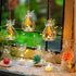 Sziqiqi Hanging Clear Glass Angel Candle Holders 4 Pcs for LED Tea Light and Tiny Air Plant Terrarium Container for Home Room Decoration Christmas Bautizo Ceremony Ornaments