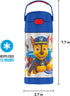 THERMOS FUNTAINER 12 Ounce Stainless Steel Vacuum Insulated Kids Straw Bottle, Blue Paw Patrol