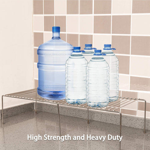 Stainless Steel Expandable Kitchen Storage Organizer Spice Rack Cabinet Organization Shelves Heavy-Duty Rustproof Shelf, Adjustable Durable Rack Space Saving Countertop Drawer Cabinet Pantry