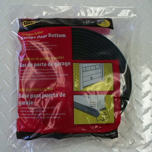 M-D Building Products, Black 3749 Garage Door Bottom Rubber, 16 Feet