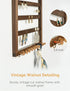 Mymazn Easy Assemble Solid Walnut Wood Earring Wall Holder Hanging Jewelry Organizer Necklace Holder Earring Hanger Wall Mount Jewelry Organizer for Necklaces Rings Scruncies Organization