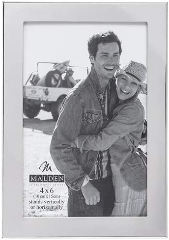 Malden International Designs Essentials Silver Metal Engravable Picture Frame, 4x6, Silver