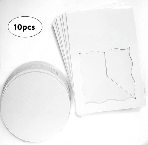 Haus Spirit - Cake Boxes 10 x 10 x 5 inch with Window and 10 inch Round Cake Boards (Pack of 10)