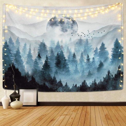 Misty Forest Tapestry Foggy Mountain Tapestry Magical Tree Tapestry Nature Tapestry Woodland Tapestry€¦