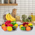 Bextsrack 2-Tier Fruit Basket Bowl with Banana Hanger for Kitchen Countertop, Dining Table, Silver
