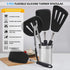CGSGDK Silicone Flexible Turner Spatula Set, 5-Piece Heat Resistant Flexible Rubber Spatulas,Silicone Cooking Utensil Set,Non Stick Rubber Kitchen Utensils for Cooking Fish, Steak,Eggs, Pancakes
