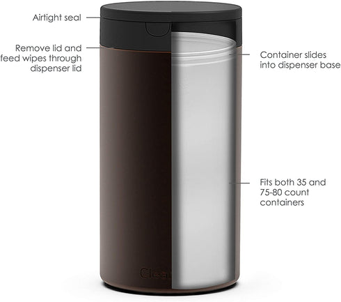 Spectrum Diversified Decorative Refillable Wet Dispenser for Household, Stylish Holder for Cleaning Wipes, Bronze