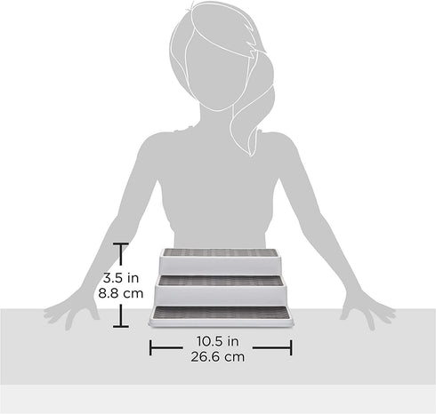 Copco 5257350 Non-Skid 3-Tier Spice Pantry Kitchen Cabinet Organizer, 2 Pack, Grey 2