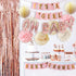 Rose Gold Baby Shower Decorations for Girl Pink Gold Its A Girl Baby Shower Banner Rose Gold OH Baby Foil Letter Balloons Rose Gold Foil Fringe Curtains Tissue Pom Poms Honeycomb Balls by HappyField