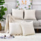 Linen Throw Pillow Covers 18 x 18 Beige Decorative Blank Couch Pillow Covers for Sublimation Bed Sofa Farmhouse Cushion Cases Set of 4