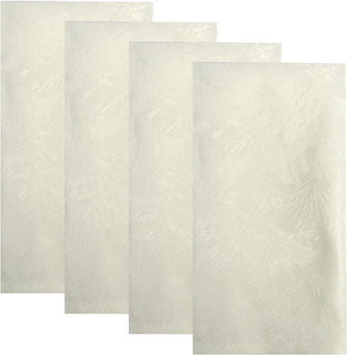 Elrene Home Fashions Poinsettia Elegance Jacquard Holiday Napkins (Set of 4), 17" x 17", Ivory 4 Count