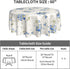 Spring Summer Blue Floral Tablecloth Round 60 Inches Elegant Watercolor Flower Tablecloth Polyester Washable Table Cover Table Cloth for Kitchen Dining Room Outdoor Picnic Patio Party