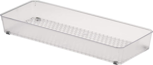 Spectrum Diversified Hexa 6" x 15" x 2" Buildup-Resistant Kitchen & Bathroom, Easy-to-Clean Kitchen Utensil Drawers, Desk Organizer Tray, 6 x 15, Clear Frost