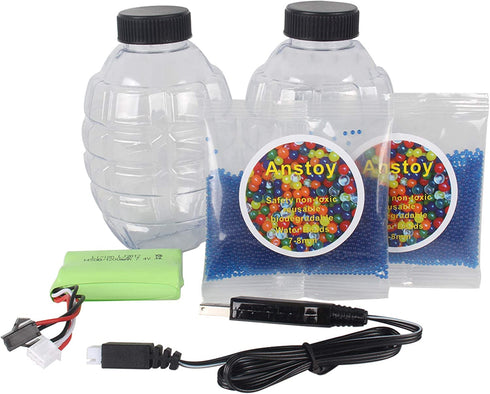 Anstoy Gel Ball Blaster Parts Tool Accessories Including - 10000 pcs Gel Balls Bullet | 2 pcs Magazine | 1 Battery |1 USB Charging Cable