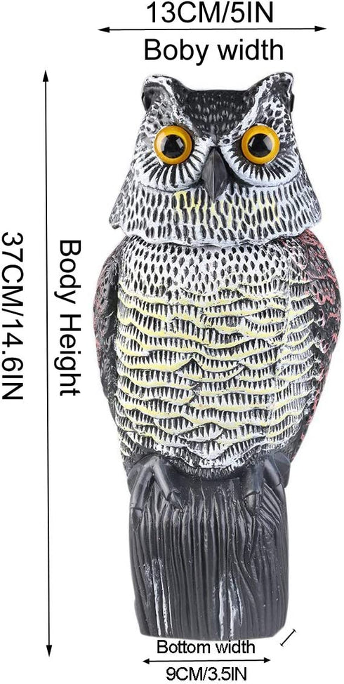 Fake Owl Sculpture with Rotating Head