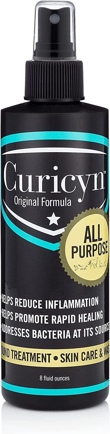 Curicyn, Wound Treatment Spray for All Animals - Original Formula, Helps Reduce Inflammation, Easy and Effective Pet Wound Care, Dog and Cat Skin Care Infection Treatment, - 8 oz Spray Bottle