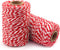Cotton Bakers Twine Red & White, 1312 Feet/400 m Packing String Durable Rope Perfect for Ribbon, Decoration, Tying Cake, Pastry Boxes, DIY Crafts, Gift Wrapping, Art and Craft