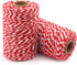 Cotton Bakers Twine Red & White, 1312 Feet/400 m Packing String Durable Rope Perfect for Ribbon, Decoration, Tying Cake, Pastry Boxes, DIY Crafts, Gift Wrapping, Art and Craft