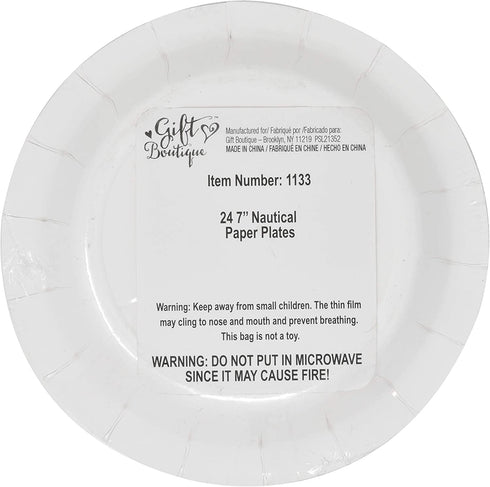 Nautical Anchor Party Supplies Set 24 9" Plates 24 7" Plate 24 9 Oz Cups 50 Luncheon Napkins Sailor Boat Ship Theme Navy Red White Striped Birthday Baby Shower Disposable Tableware Decor Gift Boutique