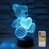 Night Light 3D lamp 7 Colors Changing Nightlight with Smart Touch & Remote Control 3D Night Light for Kids or as Gifts for Women Kids Girls Boys (Teddy Bear)