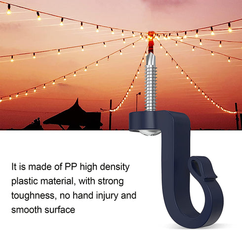 (24-Pack- Hooks)Q-Hanger Hooks ,Screw in Hook, for Oudoor New Year Party,Easy Release Wire,Light Hooks, String Light Hooks.
