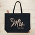ElegantPark Future The Mrs. EST. 2022 Personalized Bride Tote Wedding Bachelorette Bridal Shower Gifts Large Shoulder Bag Black with Champagne Glitter