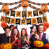 Halloween Party Decoration Kit, Orange Black Pumpkin Paper Garland Lantern Lamp Tissue Paper Pom Poms Flowers €œHappy Halloween Banner for Halloween Party Birthday Event Decorations